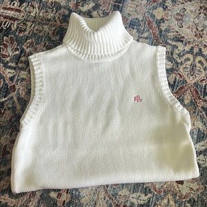 Ralph Lauren White Cowl Neck Sweater Vest